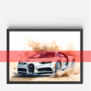 Poster Bugatti Chiron abstrakt Modell 7